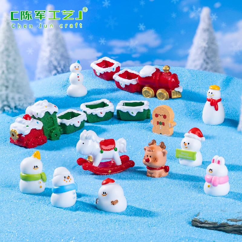 Phụ Kiện Tiểu Cảnh Tiểu cảnh mùa đông: người tuyết, tuần lộc, Giáng Sinh mini DIY, phụ kiện bàn resin (ZC-117)