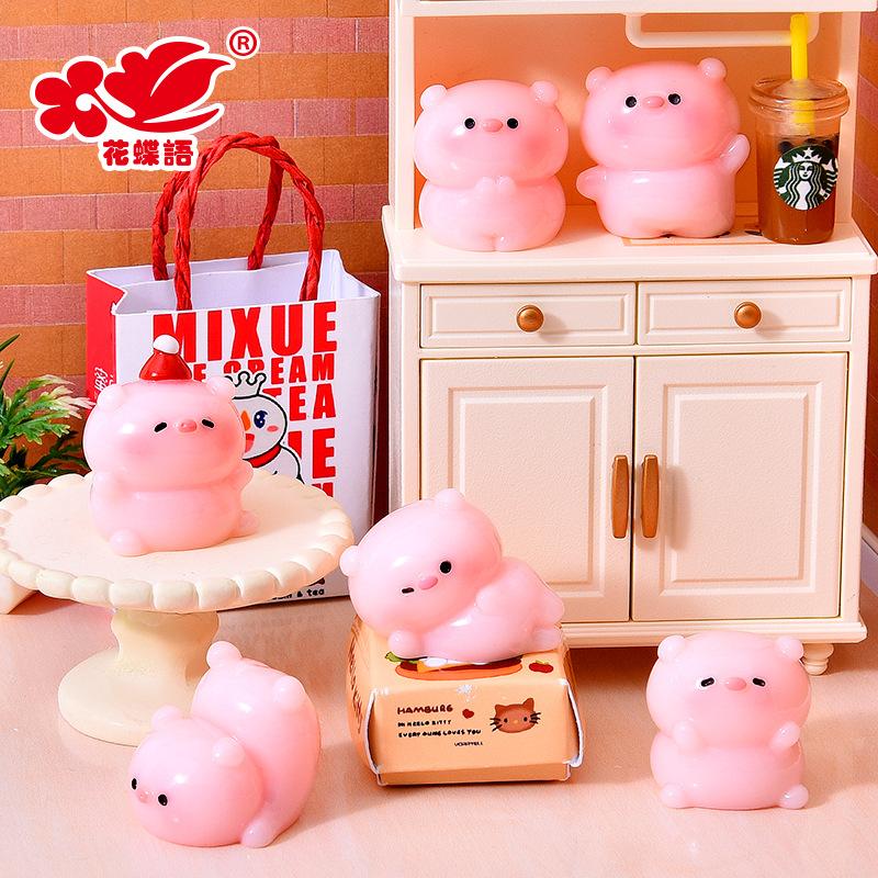 Phụ Kiện Nhỏ Xinh Heo hồng mini resin, mô hình để bàn, blind box, phụ kiện DIY (NX-605)