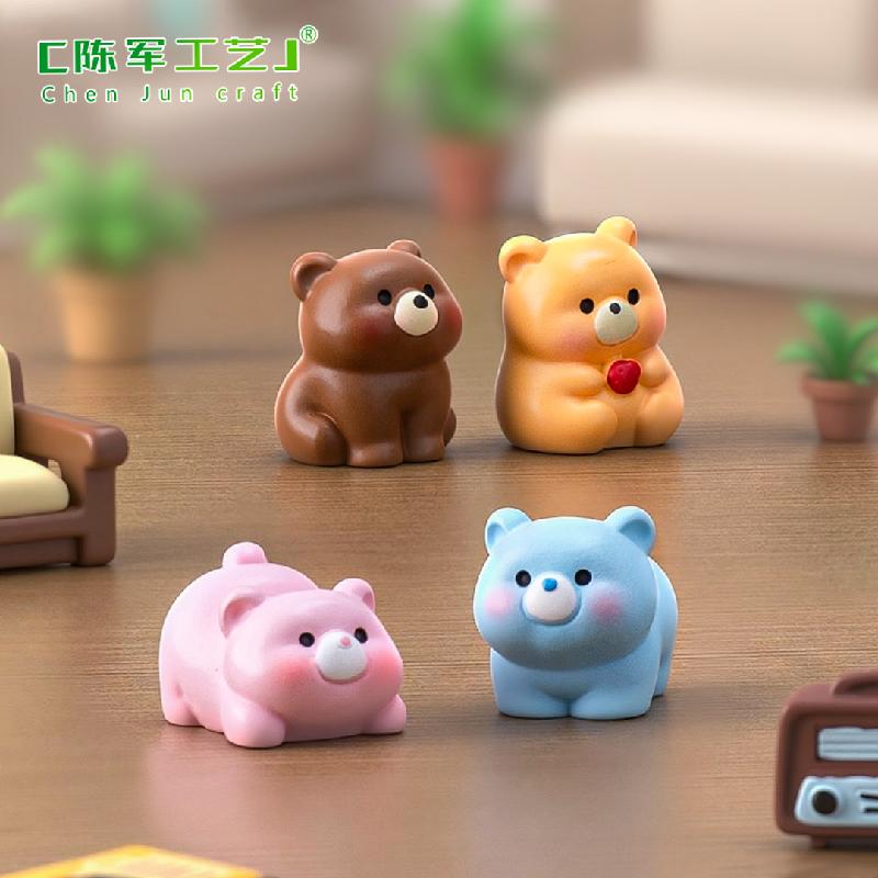 Phụ Kiện Tiểu Cảnh Tiểu cảnh gấu con đáng yêu DIY, phụ kiện tiểu cảnh mini xe bàn thu nhỏ đáng yêu (ZC-1093)