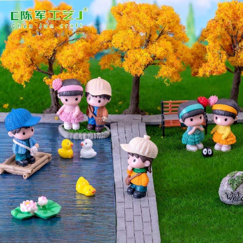 Phụ Kiện Tiểu Cảnh Tiểu cảnh cặp đôi hàng xóm, phụ kiện xe hơi mini đáng yêu (ZC-210)