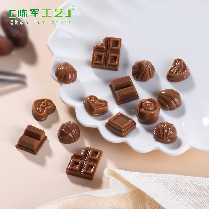 Phụ Kiện Tiểu Cảnh Tiểu cảnh chocolate giả ăn DIY, phụ kiện kẹp tóc, sticker bàn tiểu cảnh mini (ZC-818)