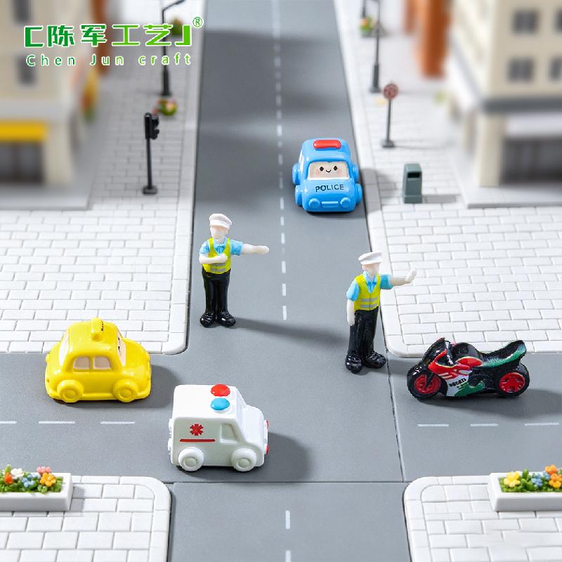 Phụ Kiện Tiểu Cảnh Mô hình xe mô tô xe cứu thương cảnh sát mini (PK-690)