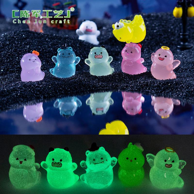 Phụ Kiện Tiểu Cảnh Tiểu cảnh ma Halloween nhỏ phát sáng DIY, phụ kiện tiểu cảnh mini treo bàn resin cute (ZC-1434)