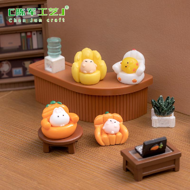 Phụ Kiện Tiểu Cảnh Tiểu cảnh ghế sofa và động vật, trang trí nhà búp bê mini (ZC-372)