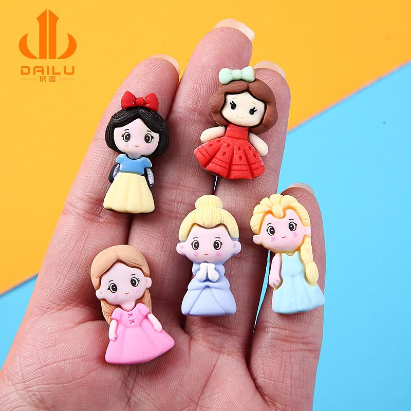 Charm LaBuBu 树脂卡通公主 奶油胶手机壳配件 发饰发圈diy材料发夹 饰品配件