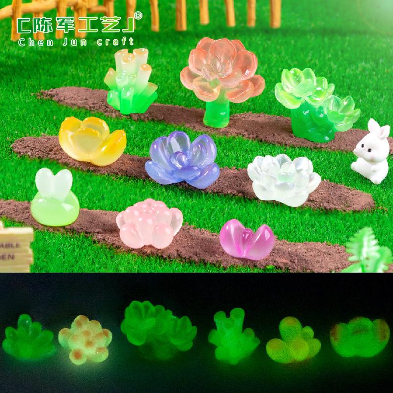 Phụ Kiện Tiểu Cảnh Tiểu cảnh sen đá phát sáng DIY, phụ kiện tiểu cảnh mini chậu hoa bàn đáng yêu (ZC-902)