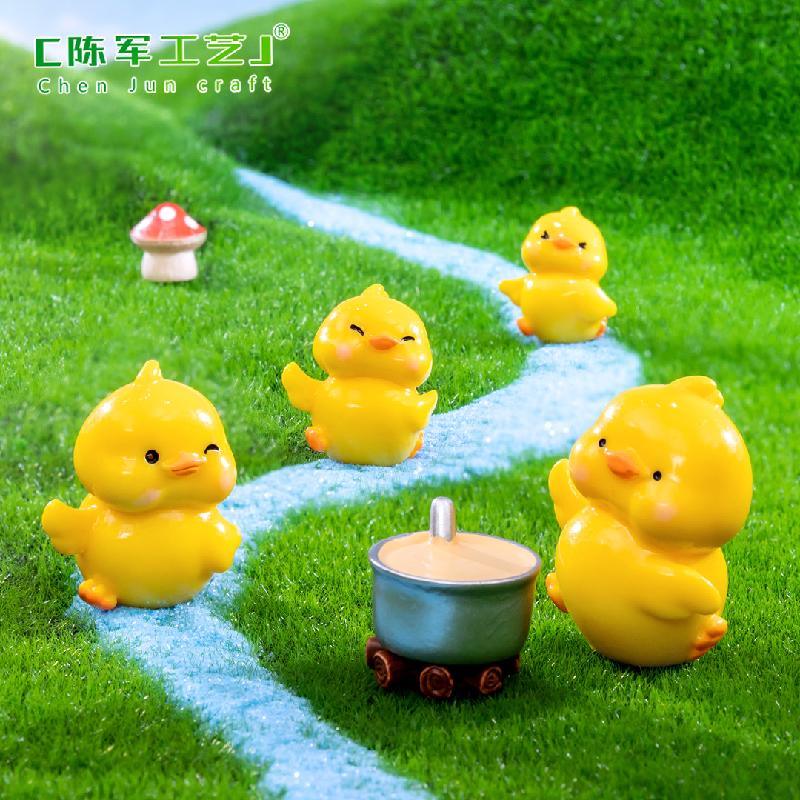 Phụ Kiện Tiểu Cảnh Tiểu cảnh vịt nhỏ đi dã ngoại mini trang trí xe DIY (ZC-1262)