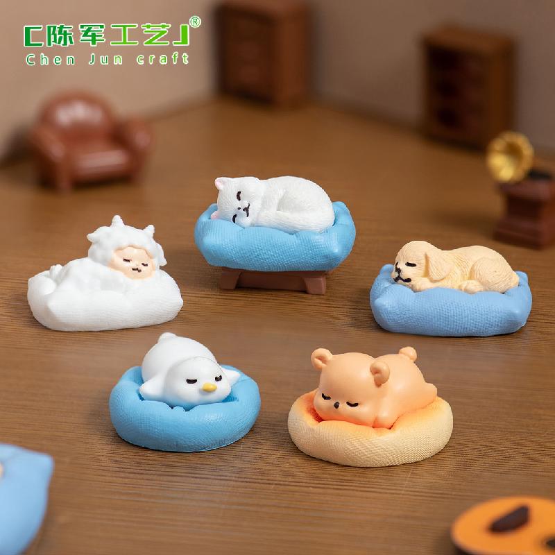 Phụ Kiện Tiểu Cảnh Tiểu cảnh chó con ngủ dễ thương DIY, phụ kiện xe bàn tiểu cảnh mini nhỏ gọn (ZC-819)