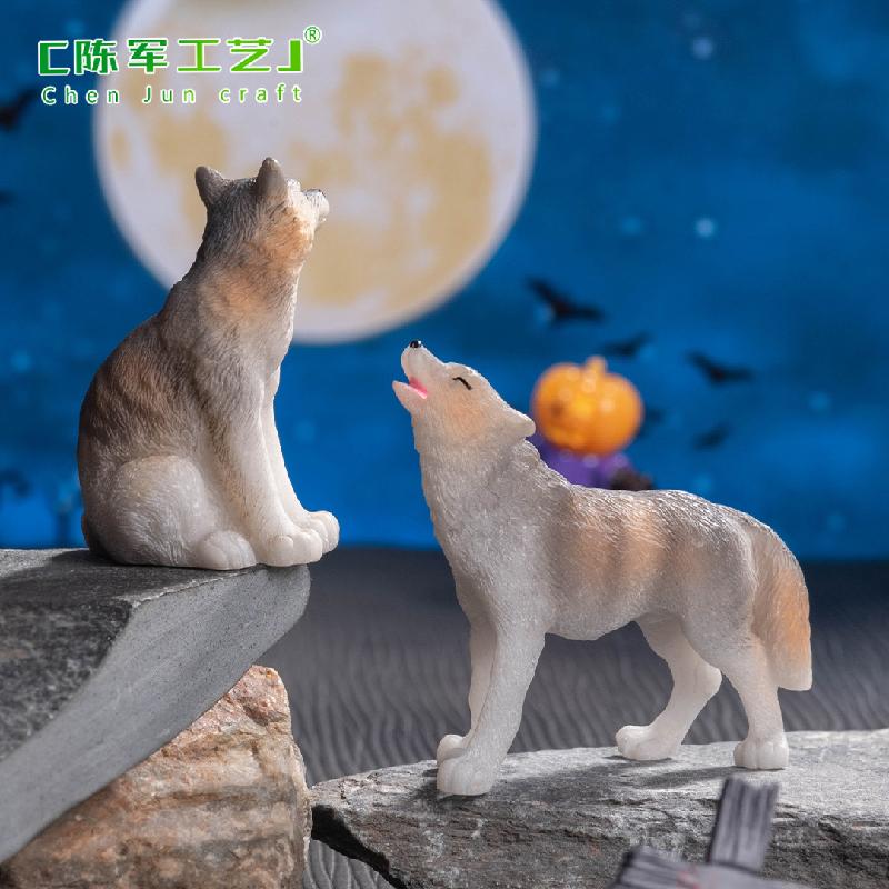 Phụ Kiện Tiểu Cảnh Tiểu cảnh sói thật, búp bê DIY, phụ kiện resin tiểu cảnh mini sáng tạo (ZC-546)