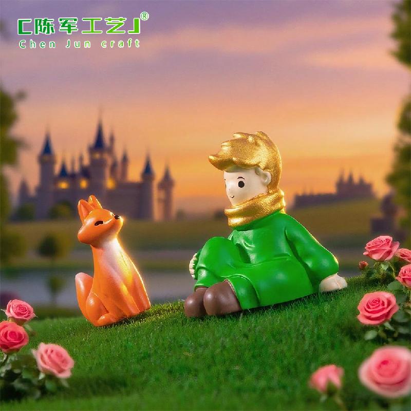 Phụ Kiện Tiểu Cảnh Tiểu cảnh cáo và hoàng tử DIY, phụ kiện treo tiểu cảnh mini bàn thu nhỏ cute (ZC-887)