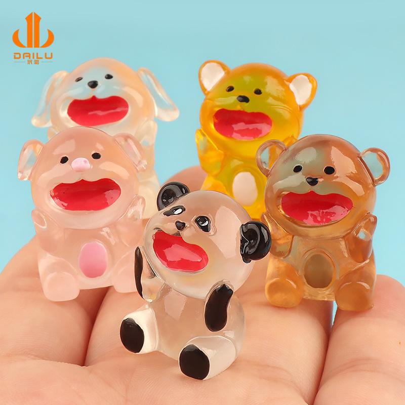 Charm LaBuBu 仿真大嘴巴动物盆景园艺DIY造景摆件创意礼品树脂配件diy配饰