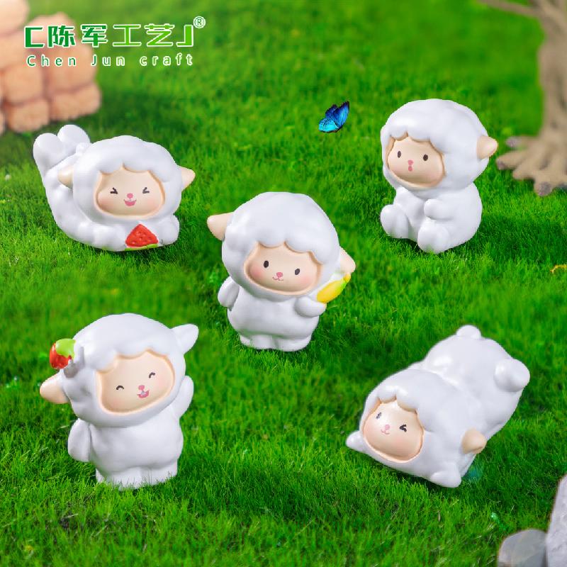 Phụ Kiện Tiểu Cảnh Tiểu cảnh cừu đáng yêu DIY, phụ kiện tiểu cảnh mini resin treo bàn garden treo bàn đáng yêu cute (ZC-1449)
