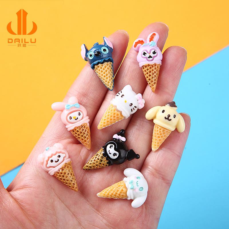 Charm LaBuBu 树脂卡通冰激凌 雪糕diy手工配件可爱 奶油手机壳材料diy饰品配件