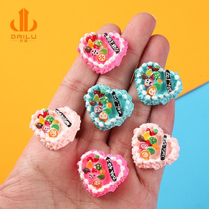 Charm LaBuBu 微缩食玩水果桃心蛋糕 奶油胶手机壳diy树脂手工滴胶自制发饰配件
