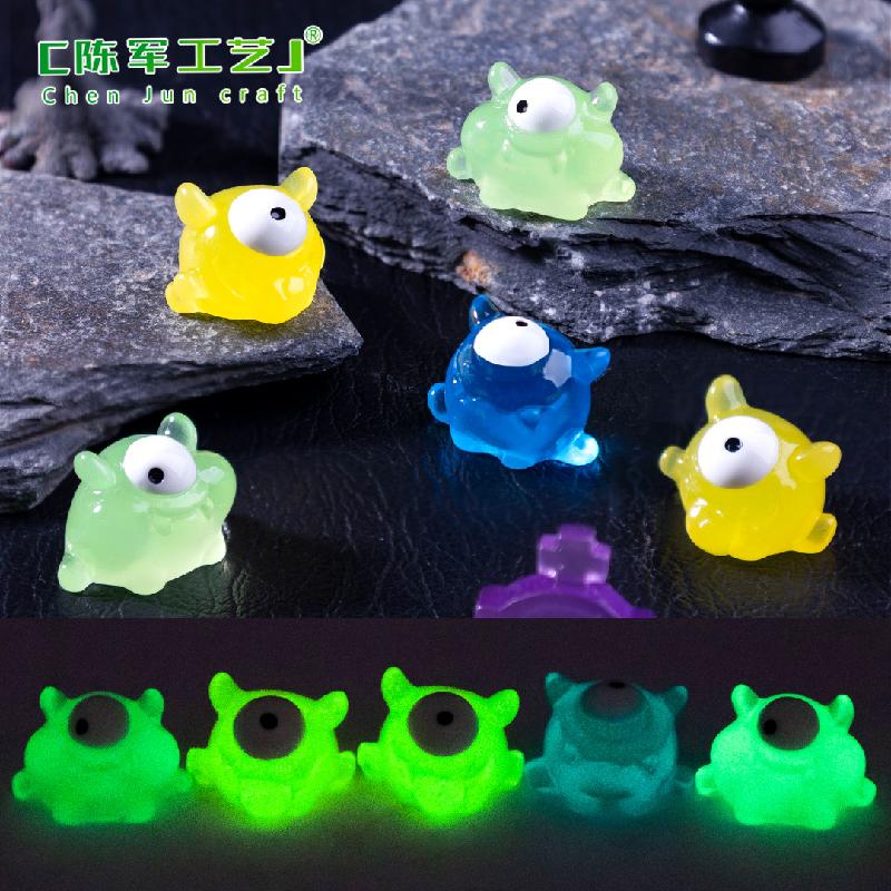 Phụ Kiện Tiểu Cảnh Tiểu cảnh quái mắt đơn phát sáng DIY, phụ kiện tiểu cảnh mini resin treo bàn cute (ZC-1146)