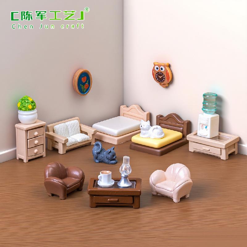 Phụ Kiện Tiểu Cảnh Bộ Sofa Bàn Trà Mini Nhà Búp Bê (PK-58)