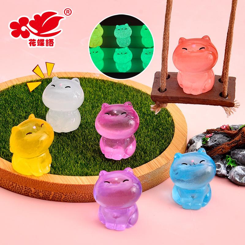 Phụ Kiện Nhỏ Xinh Mèo phát sáng resin, móc khóa, phụ kiện DIY (NX-629)