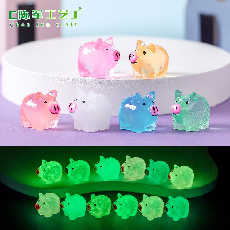 Phụ Kiện Tiểu Cảnh Tiểu cảnh heo phát sáng mini trang trí chậu rêu DIY (ZC-878)