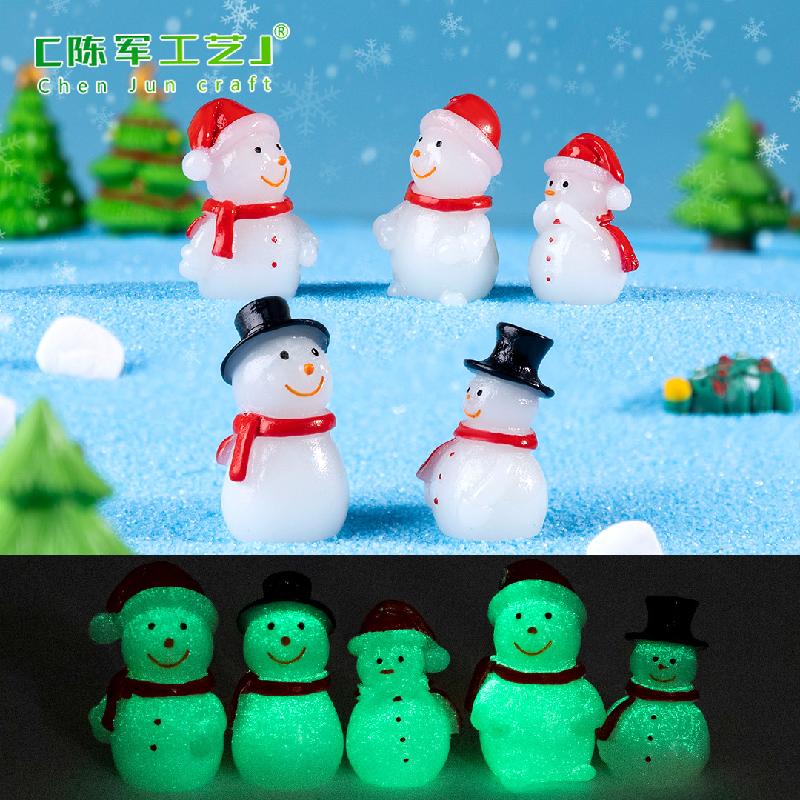 Phụ Kiện Tiểu Cảnh Tiểu cảnh tuyết Noel, người tuyết phát sáng DIY, phụ kiện bàn tiểu cảnh mini (ZC-757)