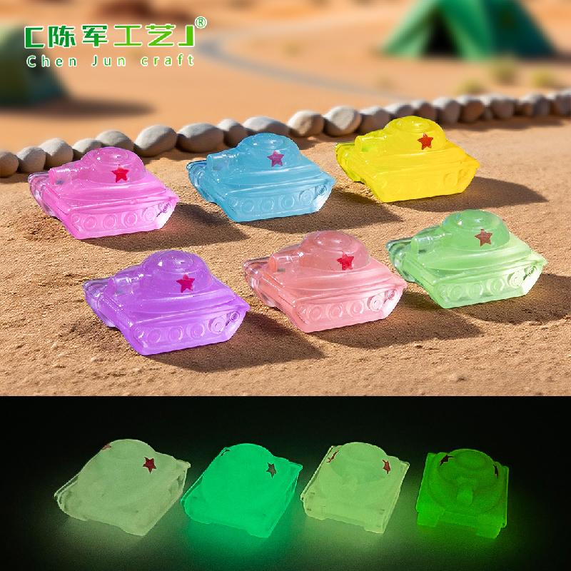 Phụ Kiện Tiểu Cảnh Tiểu cảnh xe tăng phát sáng DIY, phụ kiện tiểu cảnh mini resin treo bàn micro landscape (ZC-1397)